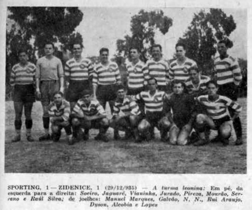 A equipa do Sporting